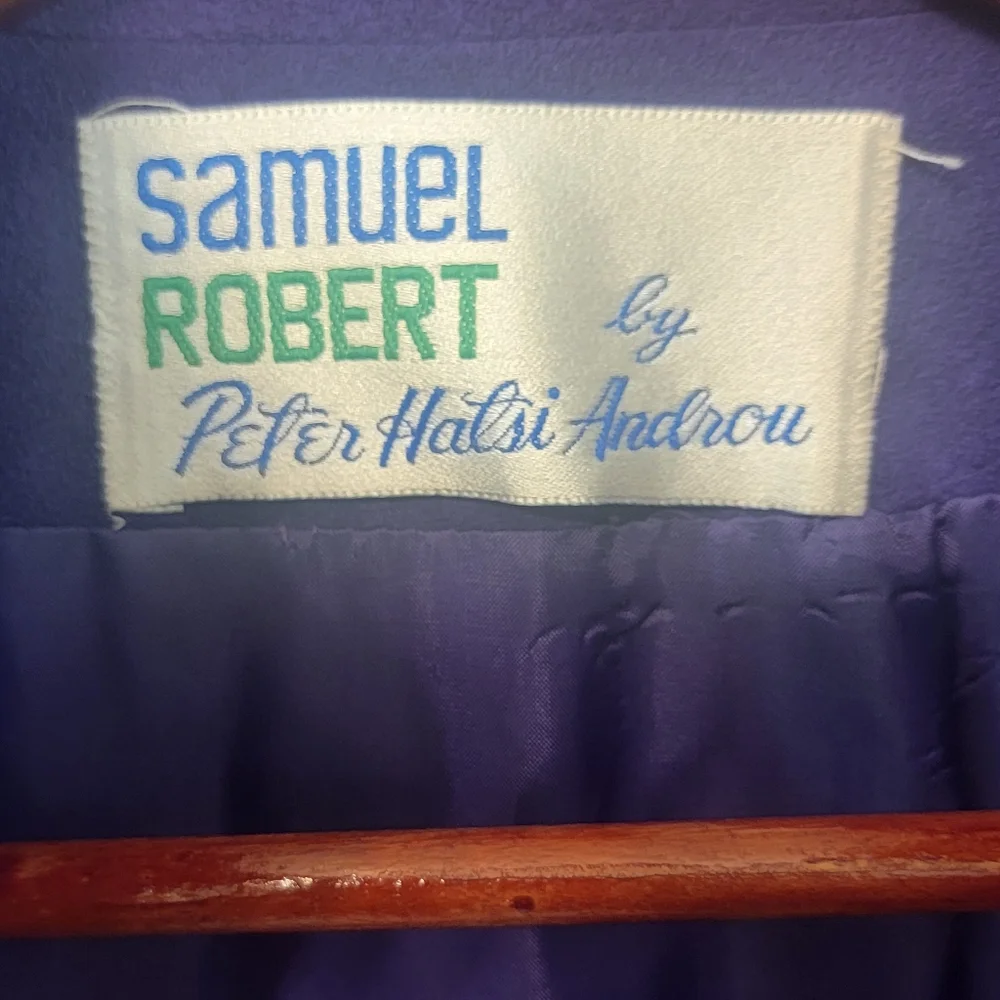 Vintage Samuel Robert By Peter Hatsi Androu Womens Suede Purple Blazer Size 14‎